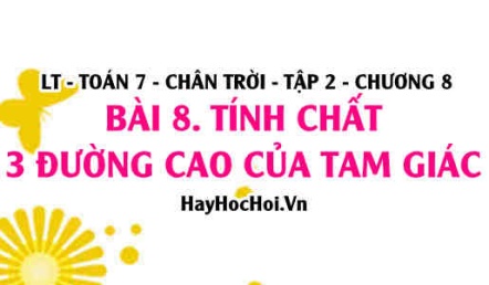 Tính chất 3 đường cao của tam giác? Toán 7 chân trời tập 2 chương 8 bài 8